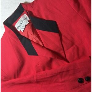 Vintage‎ Oleg Cassini Red Blazer Long Sleeve Size 8 Jacket (needs cleaning)